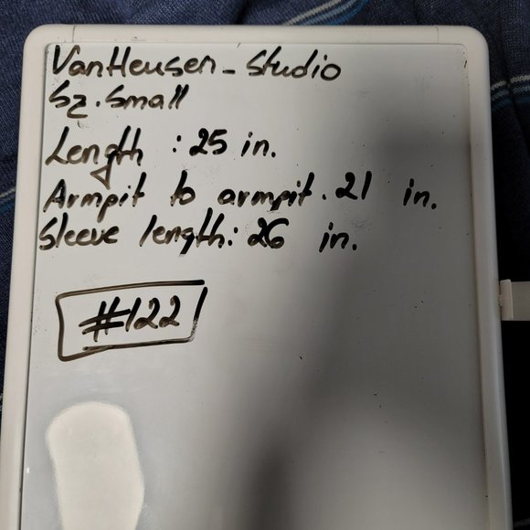 Van Heusen Studio blue striped pullover for men v-neck long sleeves size Small - Picture 6 of 7